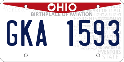 OH license plate GKA1593
