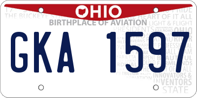 OH license plate GKA1597
