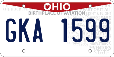 OH license plate GKA1599