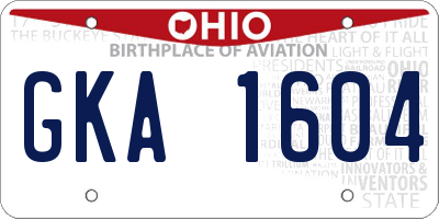 OH license plate GKA1604
