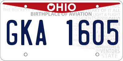 OH license plate GKA1605