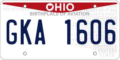 OH license plate GKA1606