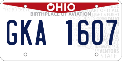 OH license plate GKA1607