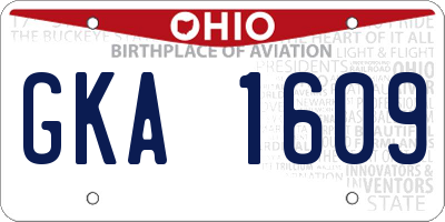 OH license plate GKA1609