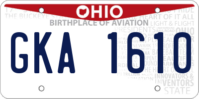 OH license plate GKA1610