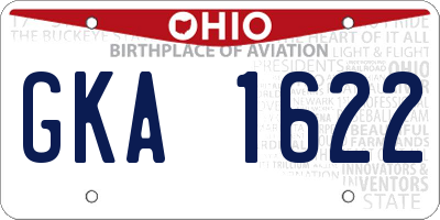 OH license plate GKA1622