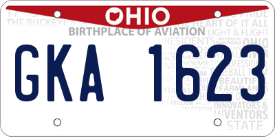 OH license plate GKA1623