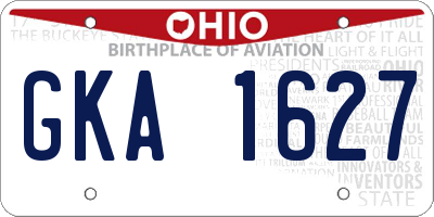 OH license plate GKA1627