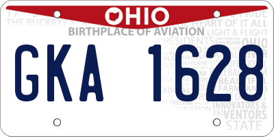 OH license plate GKA1628