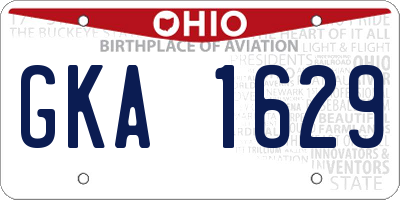 OH license plate GKA1629