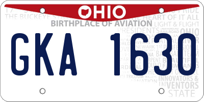 OH license plate GKA1630