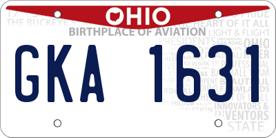 OH license plate GKA1631