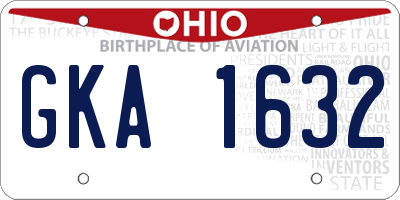 OH license plate GKA1632