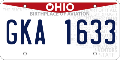 OH license plate GKA1633