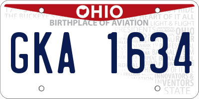 OH license plate GKA1634
