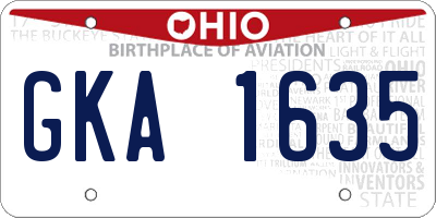 OH license plate GKA1635