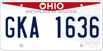 OH license plate GKA1636