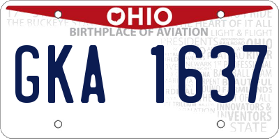 OH license plate GKA1637