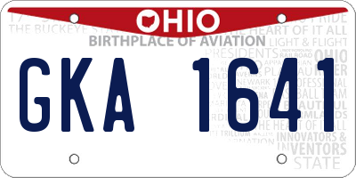OH license plate GKA1641