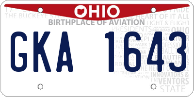 OH license plate GKA1643