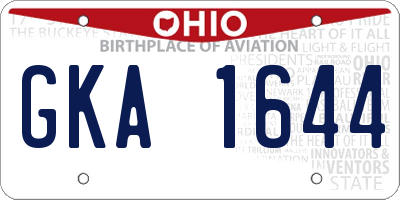 OH license plate GKA1644