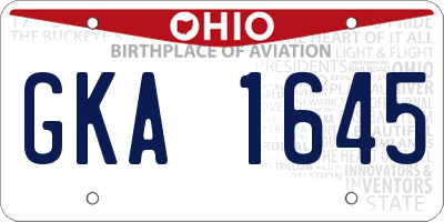 OH license plate GKA1645