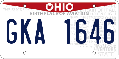 OH license plate GKA1646