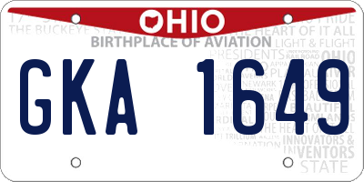 OH license plate GKA1649