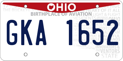 OH license plate GKA1652