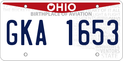 OH license plate GKA1653