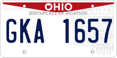 OH license plate GKA1657