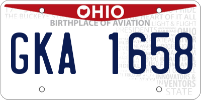 OH license plate GKA1658