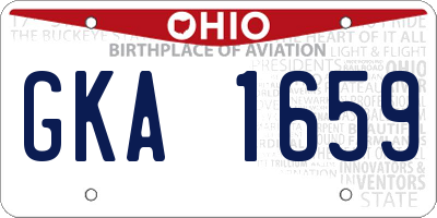 OH license plate GKA1659