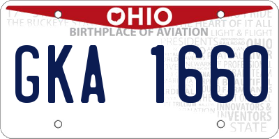 OH license plate GKA1660