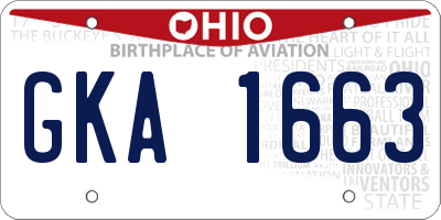 OH license plate GKA1663