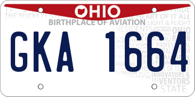 OH license plate GKA1664