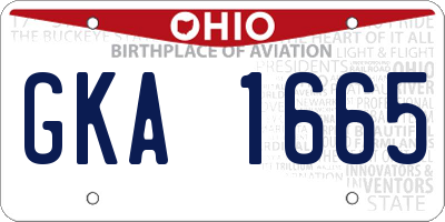 OH license plate GKA1665