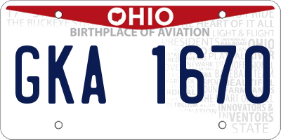 OH license plate GKA1670