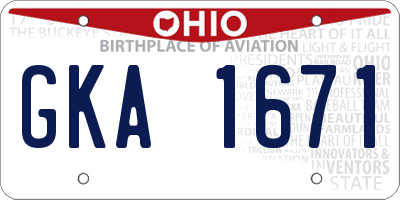 OH license plate GKA1671