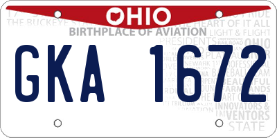 OH license plate GKA1672