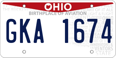 OH license plate GKA1674