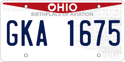 OH license plate GKA1675