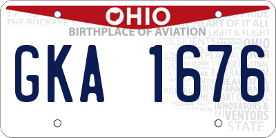 OH license plate GKA1676