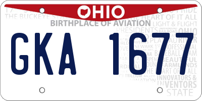 OH license plate GKA1677