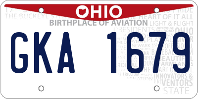OH license plate GKA1679