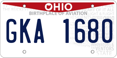 OH license plate GKA1680