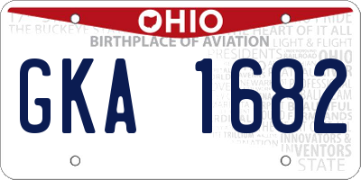 OH license plate GKA1682