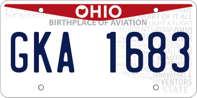 OH license plate GKA1683