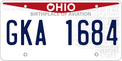 OH license plate GKA1684