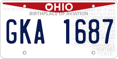 OH license plate GKA1687